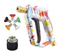 Set Spruzzatore Ad Alta Pressione Graffiti 4000 Psi, Pistola Lavapavimenti Corta Con 5 Ugelli Rapidi, Attacco M22-14 Mm E Attacco Rapido Da 1/4'', Impugnatura Power Wash Per La Pulizia Dell'auto