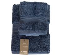 SET SPUGNA COPPIA 2 PEZZI 1+1 OSPITE 40 x 60 + ASCIUGAMANO 60 x 110 ZUCCHI SOLOTUO ASCIUGAMANI 100% SPUGNA DI PURO COTONE 560 GR/MQ (MARINO - 3341)