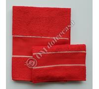 Set Spugne Bagno Viso + Ospite 100% Cotone con Inserto in Tela Aida per Ricamo
