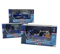Set Squadra speciale ELICOTTERO Polizia giocattolo 3 assortimenti con modellini MOTO, FUORISTRADA scala di veicoli militari e 2 soldati per bambini h.18x34x11 cm