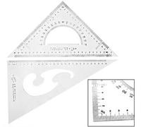 Set Squadre da Disegno Tecnico, 32cm, con Goniometro e Curvilinee Integrati, 2 Pezzi