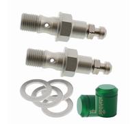 Set Stahlbus Vite Cava M.Valvola di Sfiato M10x1.0 + 2 Alluminio Cappuccio Verde