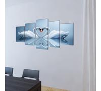 Set Stampa su Tela da Muro 5 pz Cigno 100 x 50 cm
