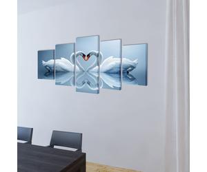 Set Stampa su Tela da Muro 5 pz Cigno 100 x 50 cm