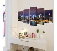 Set Stampa su Tela da Muro Panorama New York a Colori 200x100cm