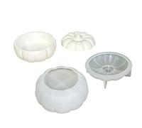 Set stampi per contenitori per candele e zucca con coperchio, stampo in silicone per gesso, resina, cera, idee per decorazioni artigianali autunnali Zucca con coperchio, contenitore in resina, vaso