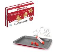 SET STAMPO BISCOTTI+TEGLIA+SIRINGA NATALIZIO NATALE CON RICETTARIO INCLUSO