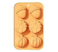 Set Stampo in Silicone Stagione Della Vendemmia & Halloween, Forme Zucca/Tacchino/Gallipallo, Multiuso per Torta, Cioccolato, Sapone & Ghiaccio