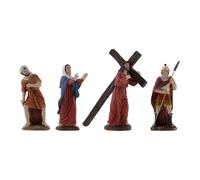 Set statue in resina salita al calvario di gesu' h.13/16 cm presepe pasquale 4 s