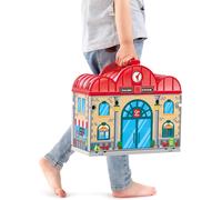 Hape Set Stazione ferroviaria Portatile in Legno, Gioco di Treni per Bambini, Binari, Stazione e Personaggi, Facile da trasportare