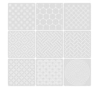 Set stencil guida per tessuto per ricamo PET riutilizzabile 13 x 13 cm Guide geometriche Sashiko per quilting e cucito Set stencil Sashiko Fogli per ricamo Modello layout modello quilting