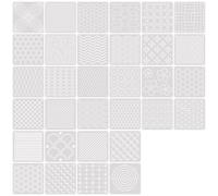 Set stencil guida per tessuto per ricamo PET riutilizzabile 13 x 13 cm Guide geometriche Sashiko per quilting e cucito Set stencil Sashiko Fogli per ricamo Modello layout modello quilting