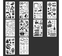 Set stencil Modello artistico in PET con ritagli intricati Stencil per diario artistico per modello bordo per diario creazione studenti