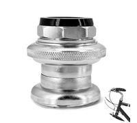 Set sterzo 1 1/8 pezzi per bicicletta Ø 25,4 mm - set sterzo tappo filettato set premontato con guarnizione in gomma e cuscinetti a sfera, adatto per forcella da bicicletta, bici da città e bici da