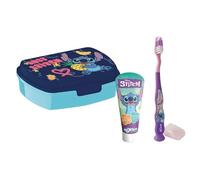Set Stitch Portamerenda con Spazzolino e Dentifricio Mr. White per Bambini - Portapranzo Senza BPA, A Prova di Perdite, Adatto a Microonde e Lavastoviglie, Spazzolino e Dentifricio Menta Delicata