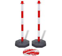 Set Stradale 2 Pali con base e Catena di Plastica Segnaletica da 10 m