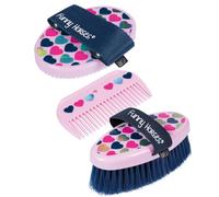 Set striglia pettine e spazzola per grooming linea bambini funny Horses Hearts H