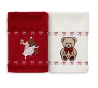 Set Strofinacci natalizi 2pz Canovacci Natale in spugna cotone ricamati 7152