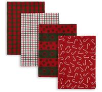 Set Strofinacci Natalizi Canovacci cotone 4 Pezzi Decoro Natale Idea Regalo 7134