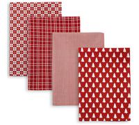 Set Strofinacci Natalizi Canovacci cotone 4 Pezzi Decoro Natale Idea Regalo 7134