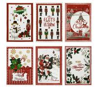 Set Strofinacci Natalizi Preziosa Home Canovacci in spugna 6 Pezzi Natale 6425