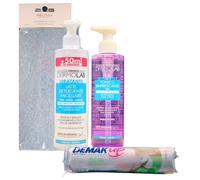 SET STRUCCANTI IDRATANTI: Latte Detergente Micellare 250ml + Tonico Rinfrescante Viso 200ml + Confezione Da 85 Dischetti Levatrucco Bio + Fascia Per Capelli (Colori Assortiti)