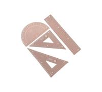 Set strumenti geometria scolastica con righello in plastica, goniometro, quadrato per lezioni matematica e righello multifunzionale per tecnico