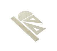 Set strumenti geometria scolastica con righello in plastica, goniometro, quadrato per lezioni matematica e righello multifunzionale per tecnico