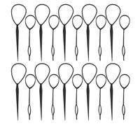 Set Strumenti per Trecce Chioma 30 Pezzi, 2 Misure, Nero | Plastica e Resina, Punta Arrotondata Sicura, Uso Domestico E'aperto, Compatto per Viaggio