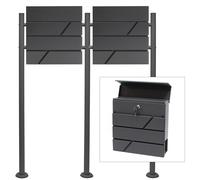 Set Supporto Cassetta posta V14 antracite doppia buca lettere