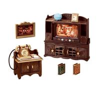 Set supporto TV e telefono Sylvanian Families Classic marrone Calico Critters...