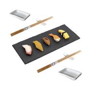 Set Sushi Servizio Portata 2 Persone Bacchette Ciotoline Tagliere, 30x10cm - 333