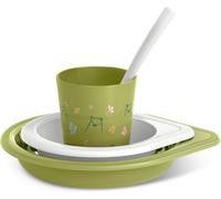 SUAVINEX Set svezzamento Bambino - Piatto piano + scodella + tazza + cucchiaio - Pistacchio