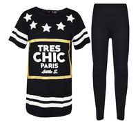 Set T-Shirt E Leggings Designer Tres Chic Paris Per Ragazze Dai 7 Ai 13 Anni
