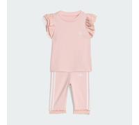 SET T-SHIRT LEGGINS 3/4 CON PIZZO Sandy Pink 2-3A