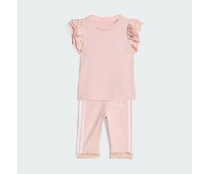 SET T-SHIRT LEGGINS 3/4 CON PIZZO Sandy Pink 3-4A