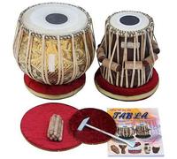 Set Tabla SAI Musicals, 3.5 kg Designer Golden Brass Bayan, Sheesham Tabla Dayan, tamburi professionali, borsa imbottita, libro, martello, cuscini, copertura, tamburi Tabla indiani (PDI-FG)