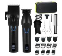 Set tagliacapelli elettrico professionale, Layhou Tagliacapelli elettrico Rasoio elettrico barba e capelli Display intelligente LCD Velocità regolabile Motore potente a basso rumore
