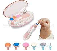 Set tagliaunghie sicuro per bambini, kit di smalti per manicure e pedicure, per dita dei neonati o dei bambini, 5 diversi cuscinetti per levigatrice + 1 trapano (2 batterie AA non incluse) - INPAY