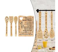 Set Tagliere in Legno Duro Naturale con Pala e Cucchiai per Preparazione Aliment