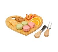 Set Tagliere Per Salumi - Mini Tagliere In Legno Con Coltello, Servizio Antiscivolo A Forma Di Cuore | Di Formaggi Con Vassoio Per Salumi | Per Cucina Interna Ed Esterna, Campeggio, Com