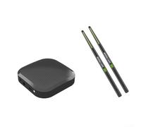 Set Tamburi Digitali 36cm Tecnologia 3D Silenzioso | Suoni virtuali realistici, altoparlanti chiari, jack cuffie 3.5mm, registrazione integrata, per silenzio totale(A-black)