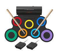 Set Tamburo Elettronico For Bambini, Tamburo Ricaricabile A 7 Pad Arrotolabile, Tamburo Digitale Con Jack For Cuffie, Bacchette A Tamburo, Pedali A Piedi, Regali Speciali For Bambini E Principianti