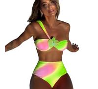 Set tankini a vita alta a due pezzi sfumato costume da bagno floreale Trend Beachwear per le donne pancia modellante costume da bagno a vita alta di supporto