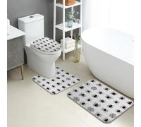 Set Tappeti Bagno 3 Pezzi,Halloween Spooky Spider Webs Fun Creepy Crawly Morbido Coperchio del WC Lavabili Tappetino a Forma di U per Docce WC Bagno