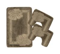Set Tappeti Bagno Tris 3 Pezzi Doccia Bidet Water Fiori Antiscivolo Gomma Colori