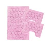 Set Tappeti Bagno Tris 3 Pezzi Doccia Bidet Water Vasca Tinta Unita Foglia