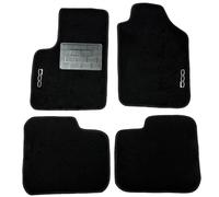 Set Tappetini Auto in Moquette per Fiat 500 dal 2007 al 2013, 4 Pezzi, Nero, con Battitacco e Bordino Antiscivolo (qualità moquette standard 6 mm, 2 ricami)
