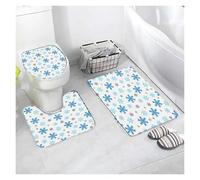Set Tappetini Bagno Bath Mat Sets White Snowflake Red Flannel Carpet Home Bathroom Decor Floor Rugs Toilet Lid Cover(Type10-3pcs)