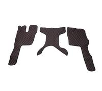 Set tappetini camion + coprimotore nero/rosso in ecopelle per Volvo FM E5